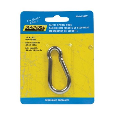 SEACHOICE 36851 0.25 x 2.5 in. Safety Spring Hook 8094252